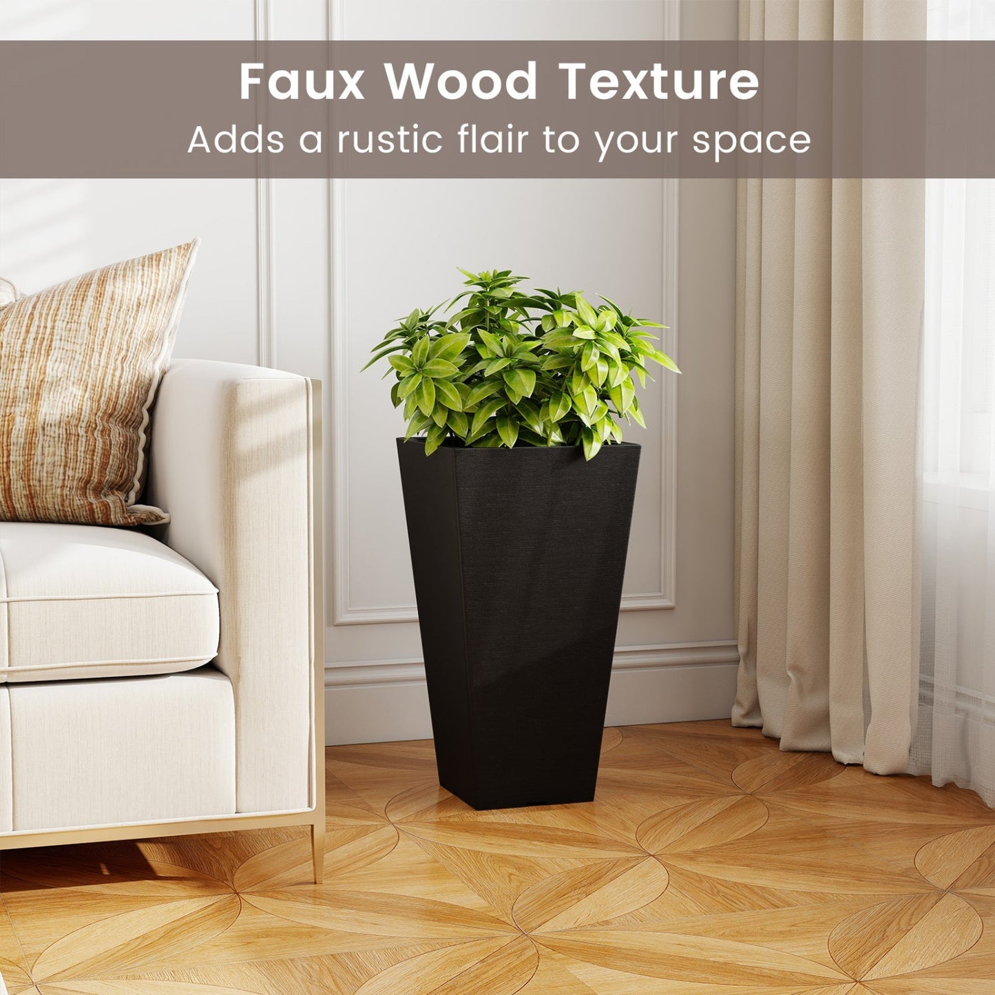 22.5" Tall Self-Watering Square Planter Set of 2
