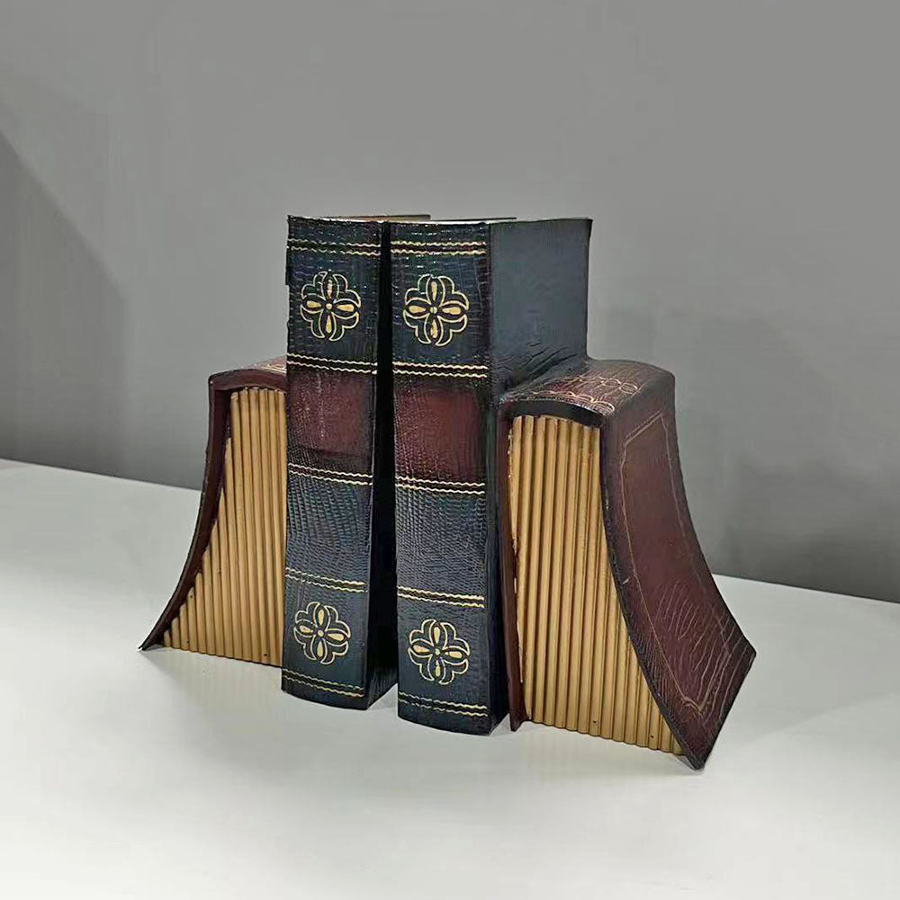 European-style vintage imitation bookshelf wooden book holder ornament