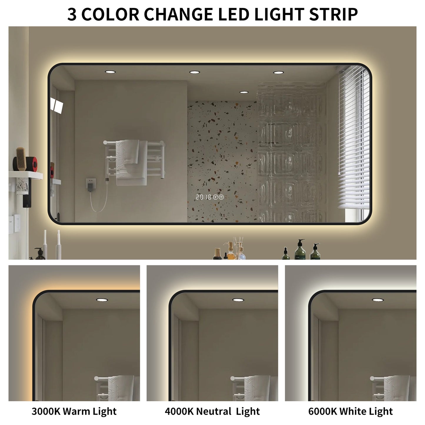 LED Bathroom Mirror - 48 x 24 Inch