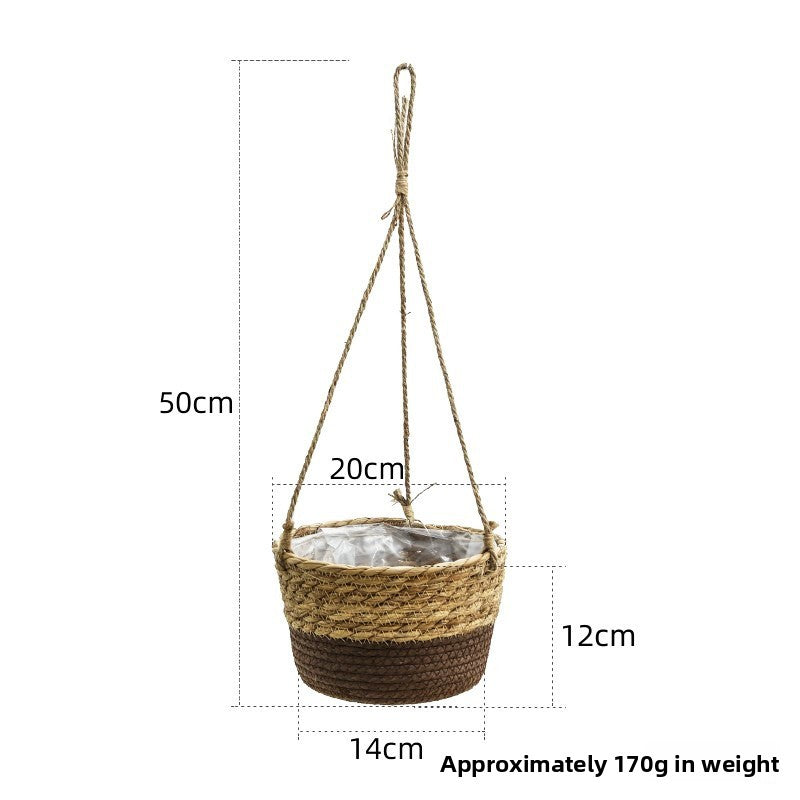 straw flowerpot