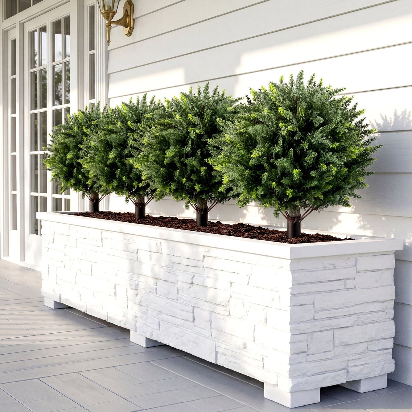 Artificial Cypress Topiary Trees 27.5" with Ground Spikes Set of 2