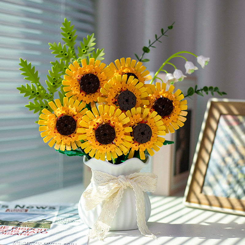 Eternal Flower Building Blocks Set with Vase