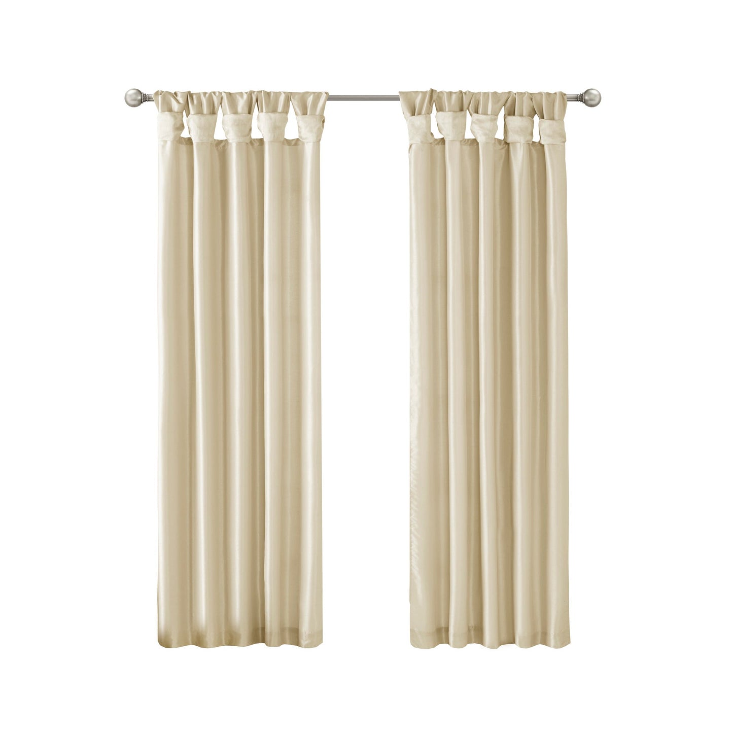 Twist Tab Lined Window Curtain Panel Champagne