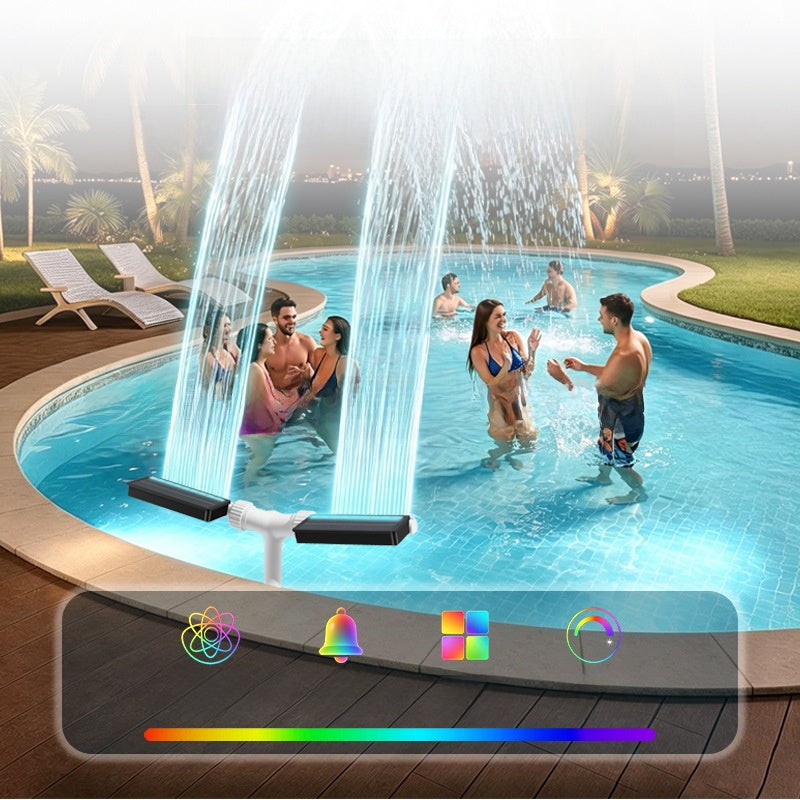 Wireless Solar Dual-Head Fountain with Bracket