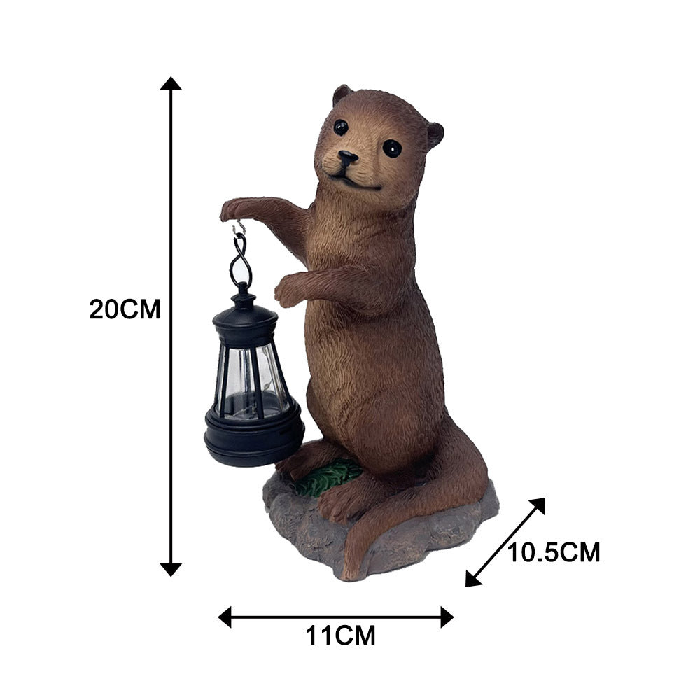 Realistic Otter Solar Light for Outdoor Garden Decoration