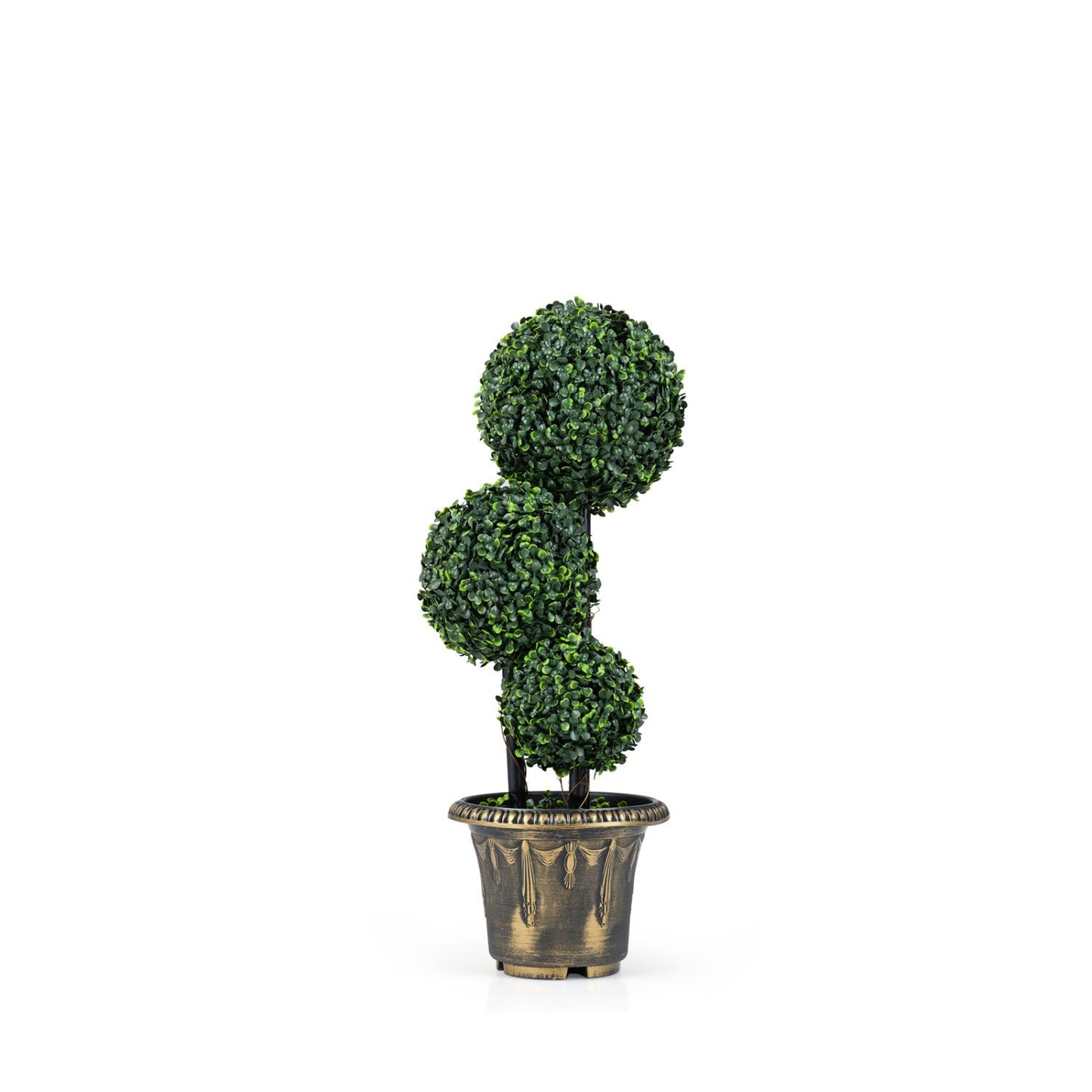 29 Inches Artificial Boxwood Topiary Tree Triple Ball Shrubs