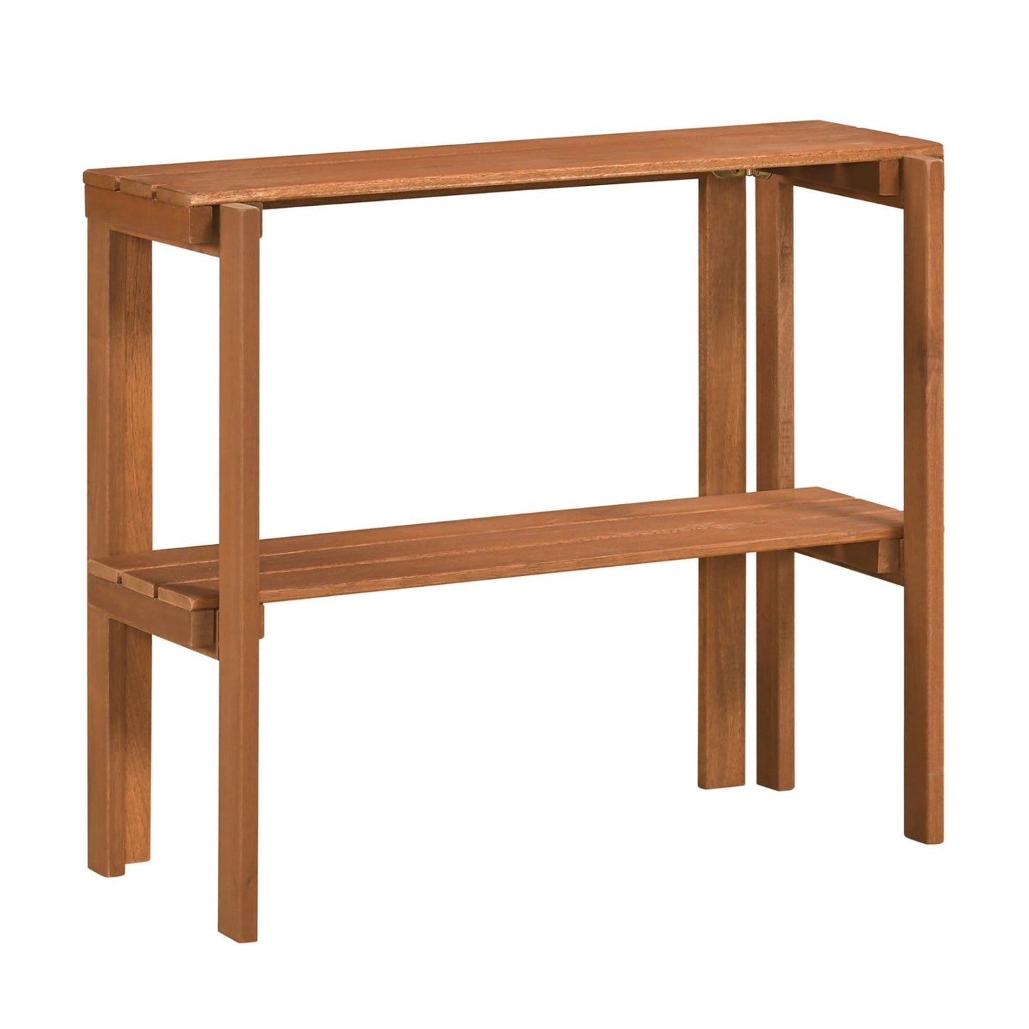 3-Tier Folding Wooden Storage Shelf for Entryway & Garden