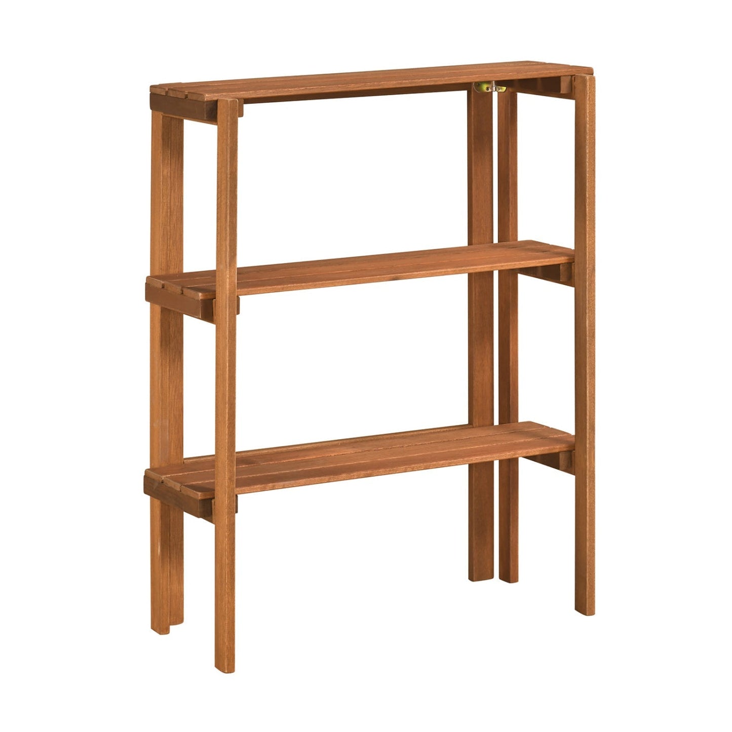 3-Tier Folding Wooden Storage Shelf for Entryway & Garden