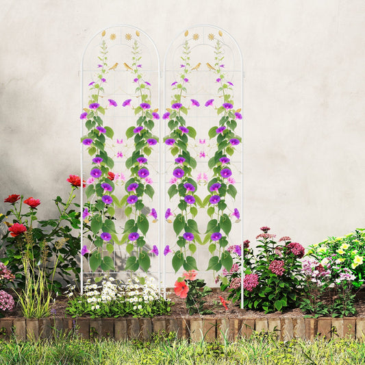 2 Pack 71 x 20 Inch Metal Garden Trellis Rustproof Plant Support for Climbing Plants