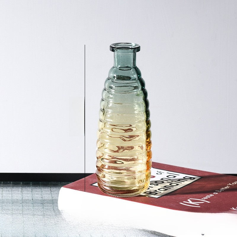 Embossed Glass Vase for Home Decoration