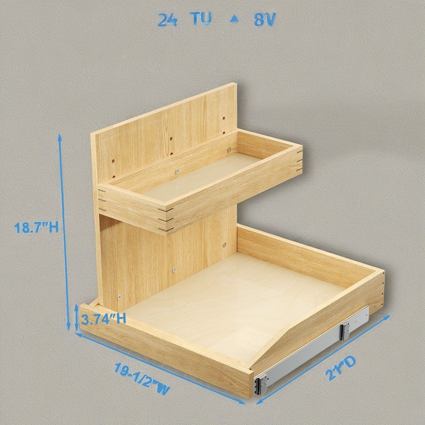 Under Sink Organizers and Storage 19½' W x 21' D, 2 Tier Pull Out Cabinet Organizer with Hard Close, Adjustable Pull Out Cabinet organizer with U Bracket for Bathroom Kitchen(Left)