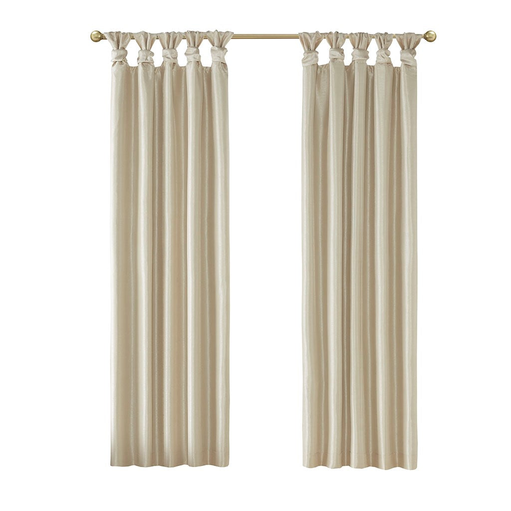 Twist Tab Total Blackout Window Curtain Panel Champagne 50x95"