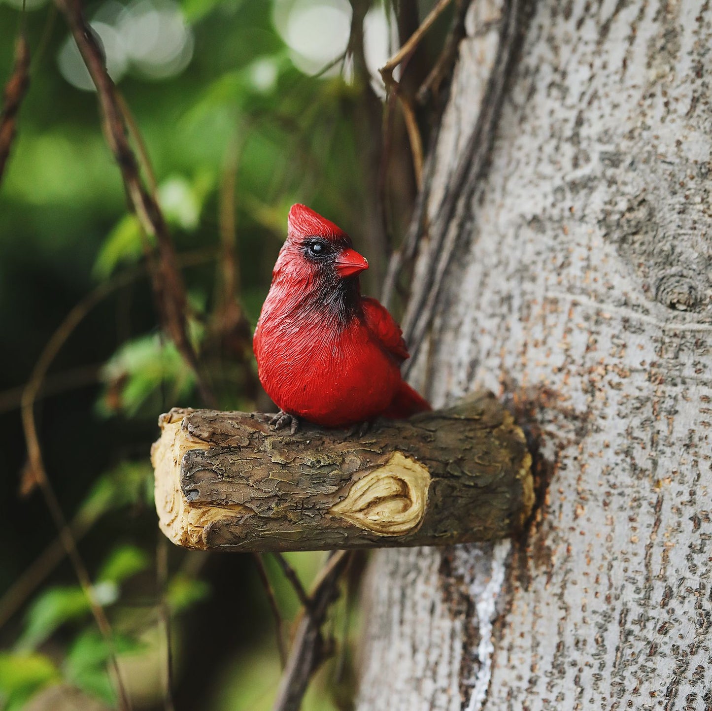 Realistic Red Bird Garden Decoration