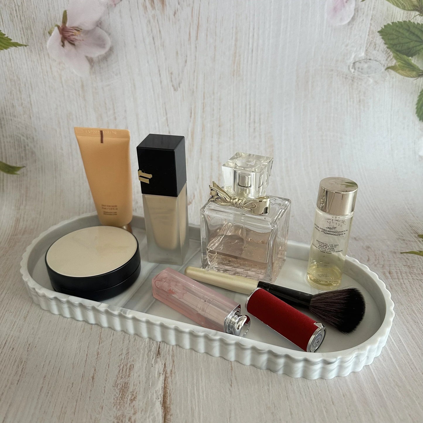 2pcs Bathroom Vanity Tray, 19.81cm And 29.97cm Marble Pattern Bathroom Trays For Counter, Perfume Key Trinket Ring Tray, Countertop Vanity Tray For Kitchen
