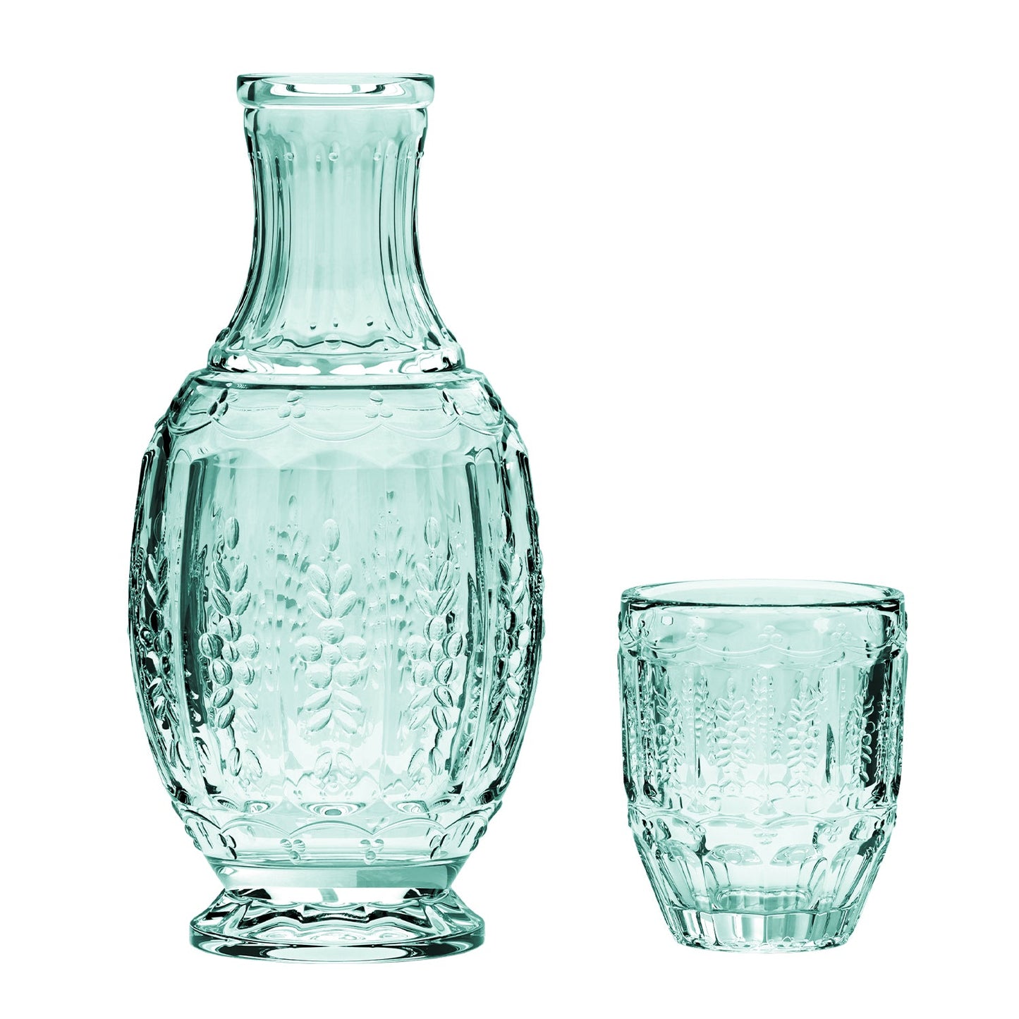 Vintage Light Green Water Carafe With Tumbler 33.08oz.