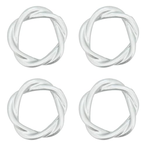 Fennco Styles Twisted Resin Napkin Rings, Set of 4 - Black Modern Design Napkin Holders for Home, Dining Table, Banquets Décor, Weddings and Special Occasions