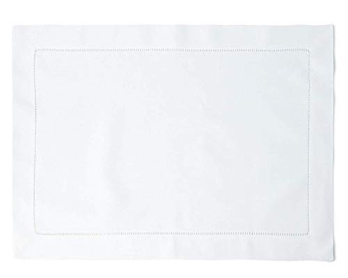 Fennco Styles Basic Collection Classic Handmade Hemstitch Trim Border 100% Pure Linen Tablecloth