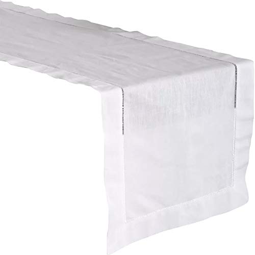 Fennco Styles Handmade Basic Hemstitch Border Linen-Cotton Tablecloth