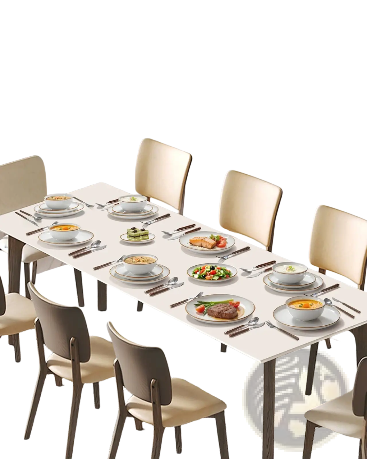 32 Pcs White Ceramic Dinnerware Set Service for 8