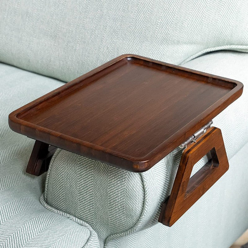 Foldable Bamboo Sofa Tray Square Serving Plate