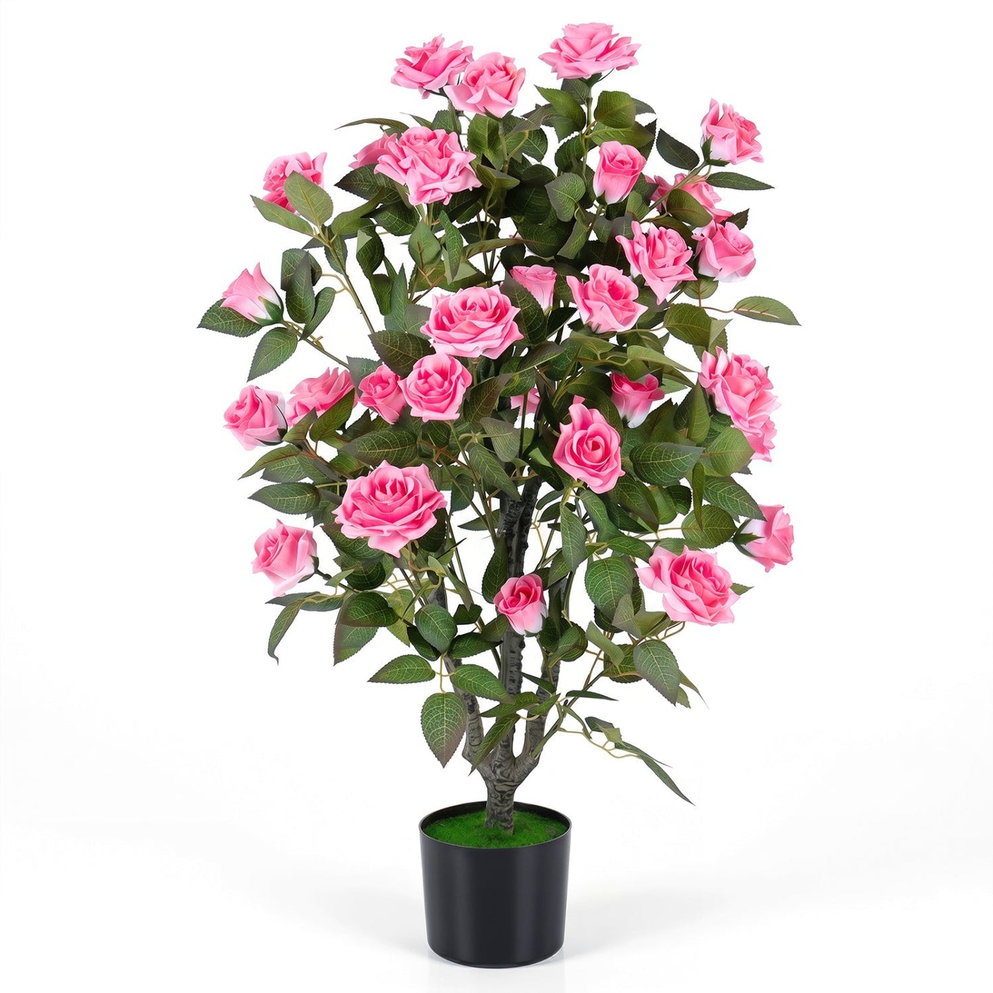 35.5" Artificial Rose Tree with Blooming Flowers in Pot