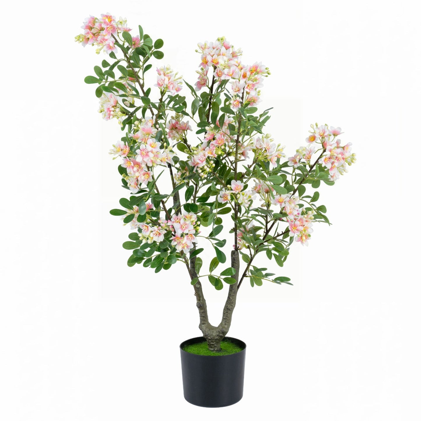 Artificial Impatiens Tree 36" with Pink Flowers and Fruits