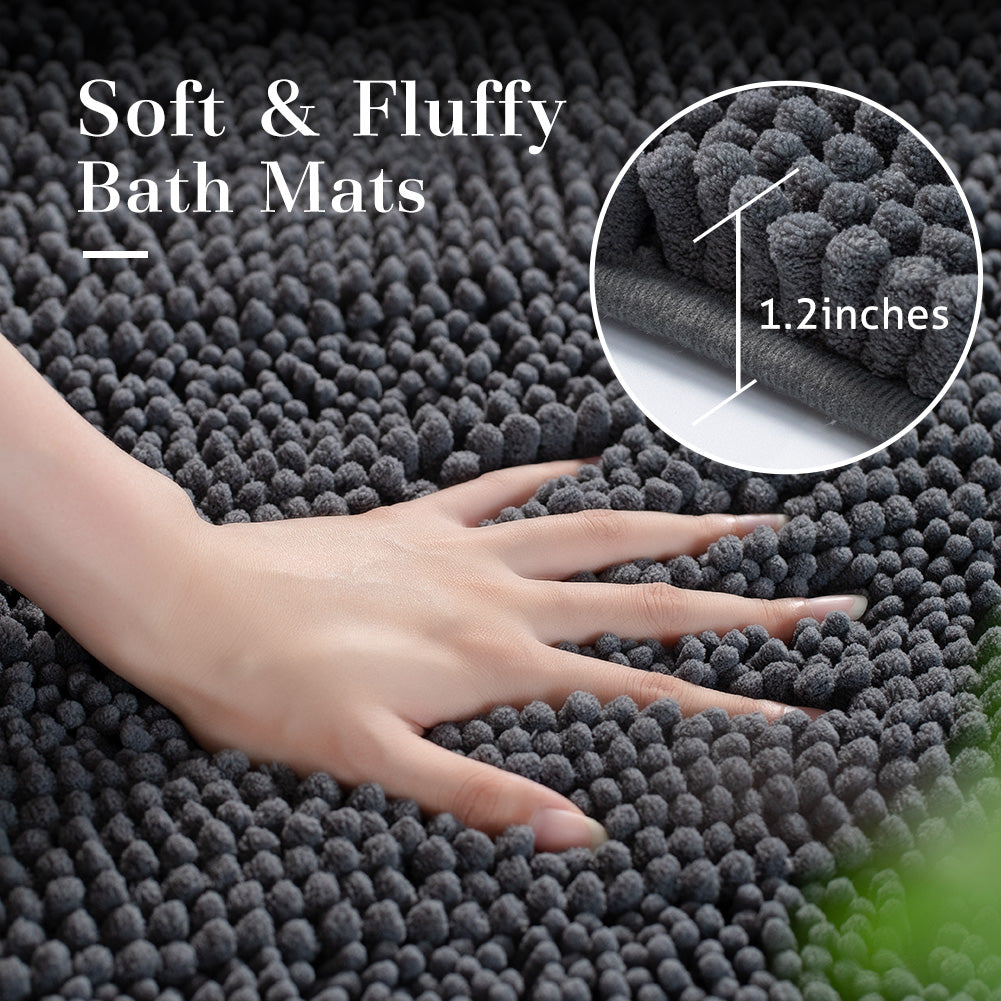 Kasentex Soft Absorbent Bath Rug - Plush Non-Slip Bathroom Mat