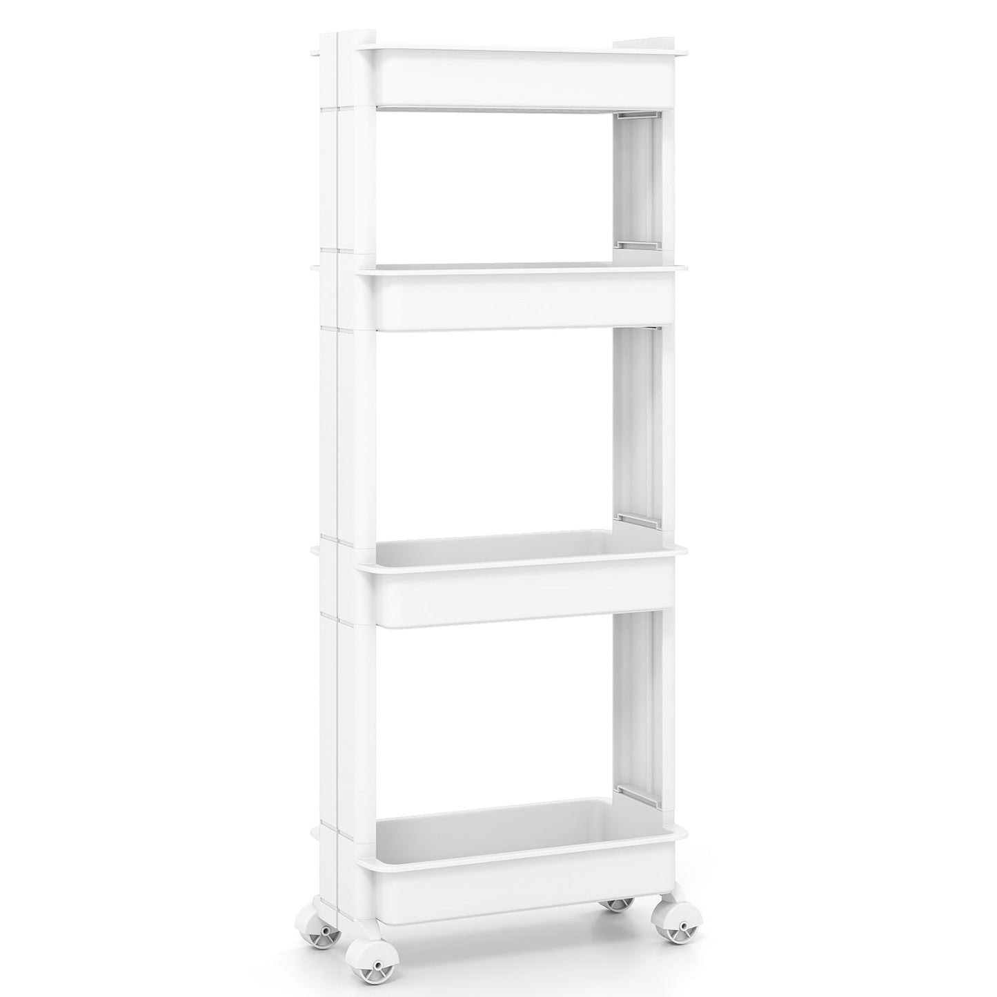 Rolling Utility Cart with Detachable Trays - 3/4 Tier