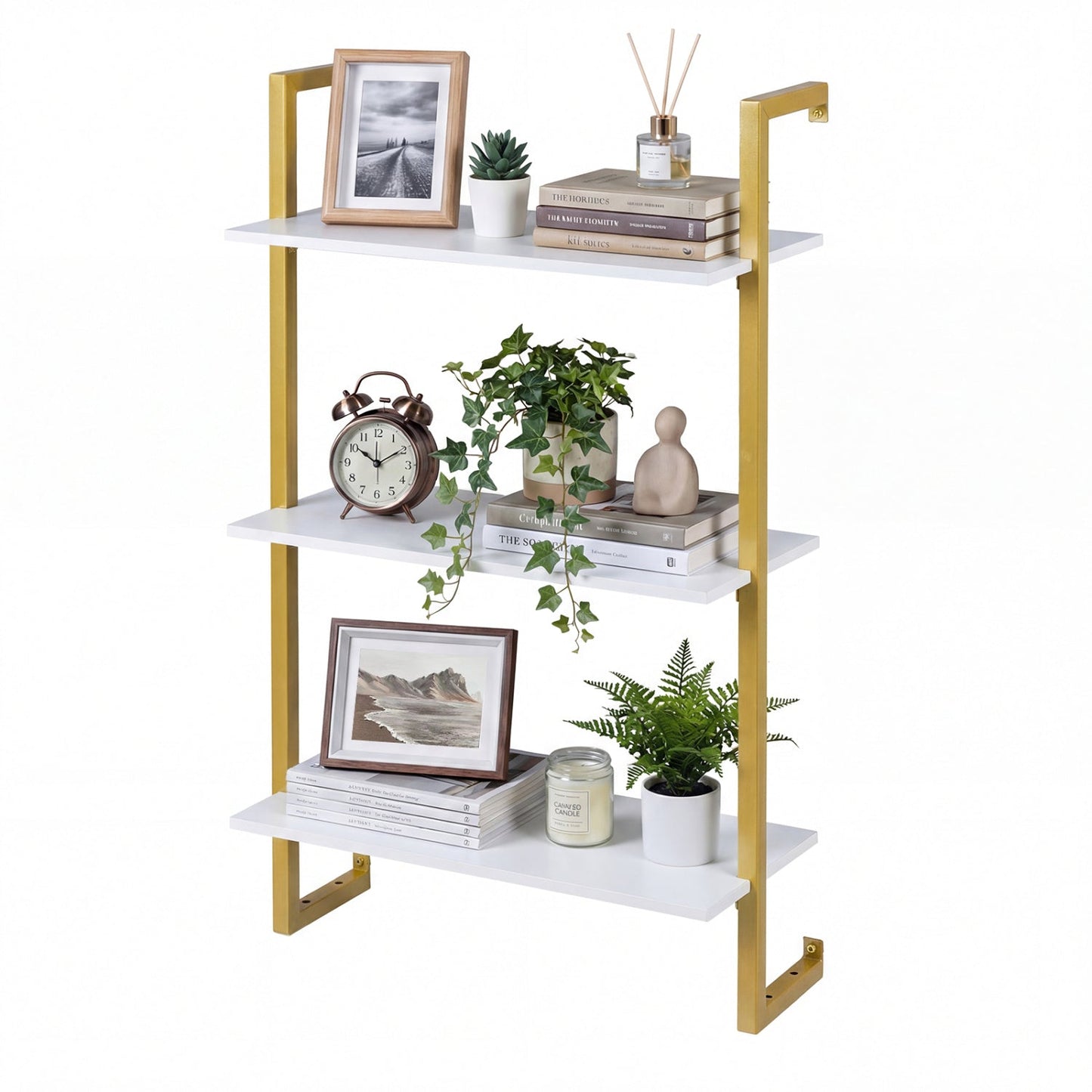 3-Tier Floating Modern Kitchen Shelf for Living Room Home Office and Bathroom