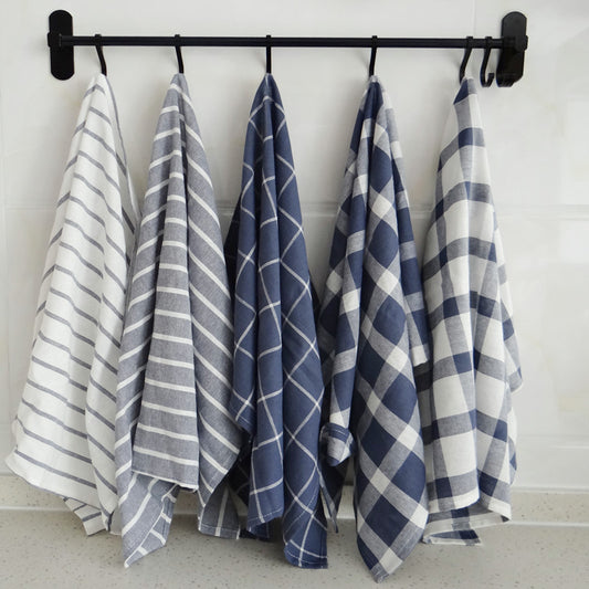 Mediterranean Blue Cotton Kitchen Towel