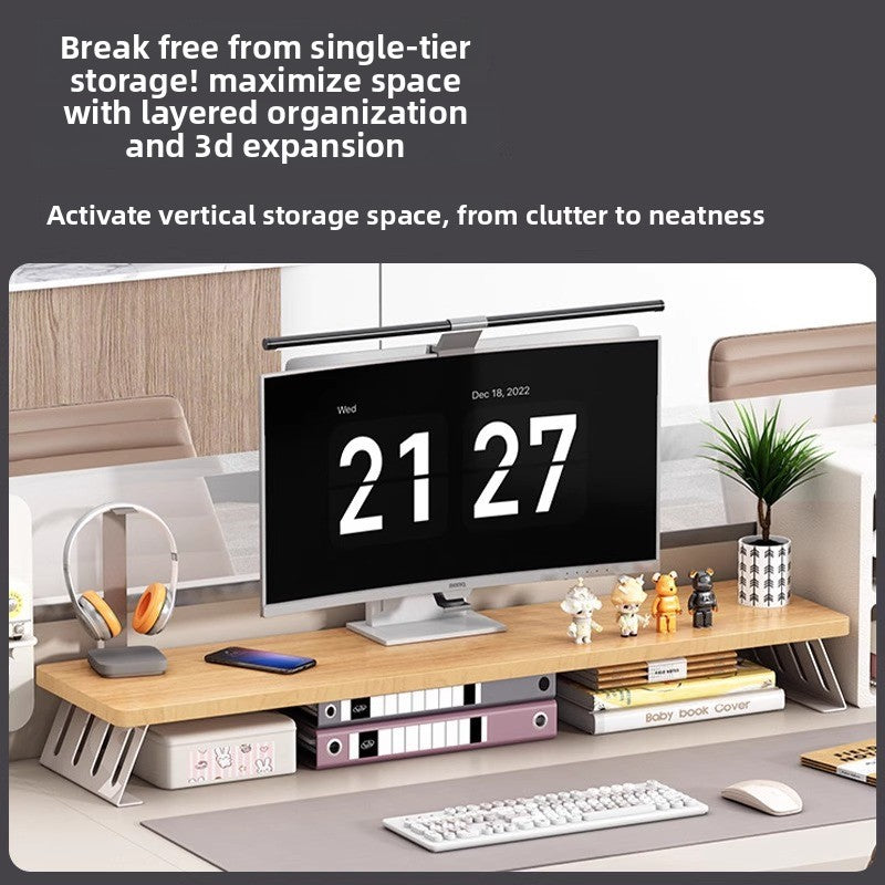Desktop Storage Rack with Elevated Base