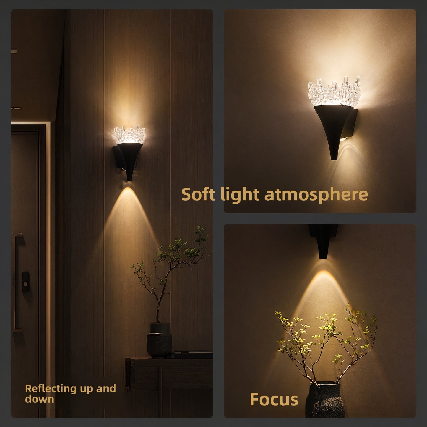 Tapered Crystal LED Wall Lamp