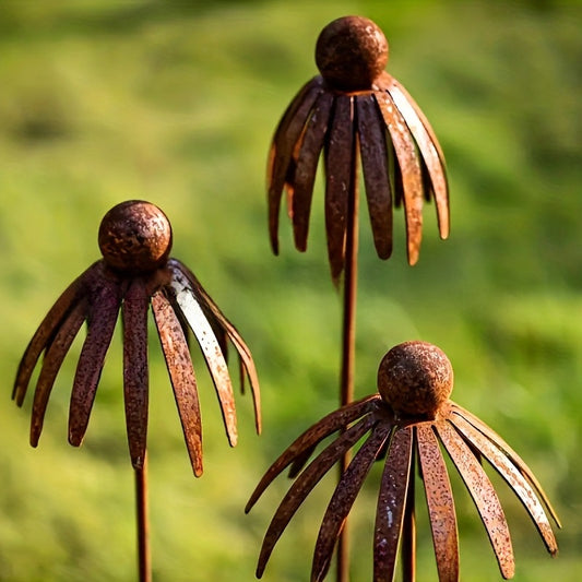 Rustic Echinacea Plant Shaped Garden Decoration