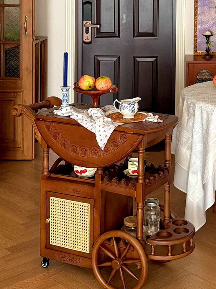 Vintage Teak Mobile Coffee Table with Storage