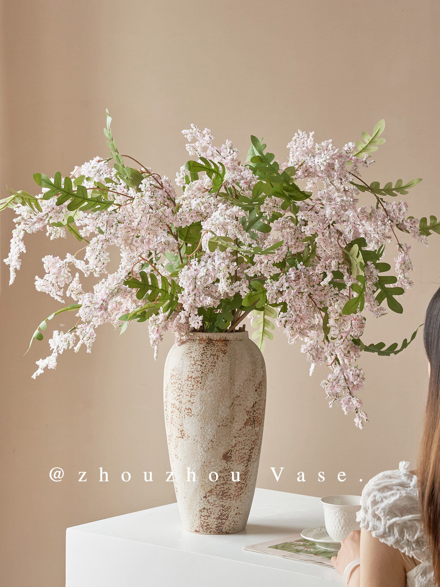Ceramic Vase with Artificial Flowers