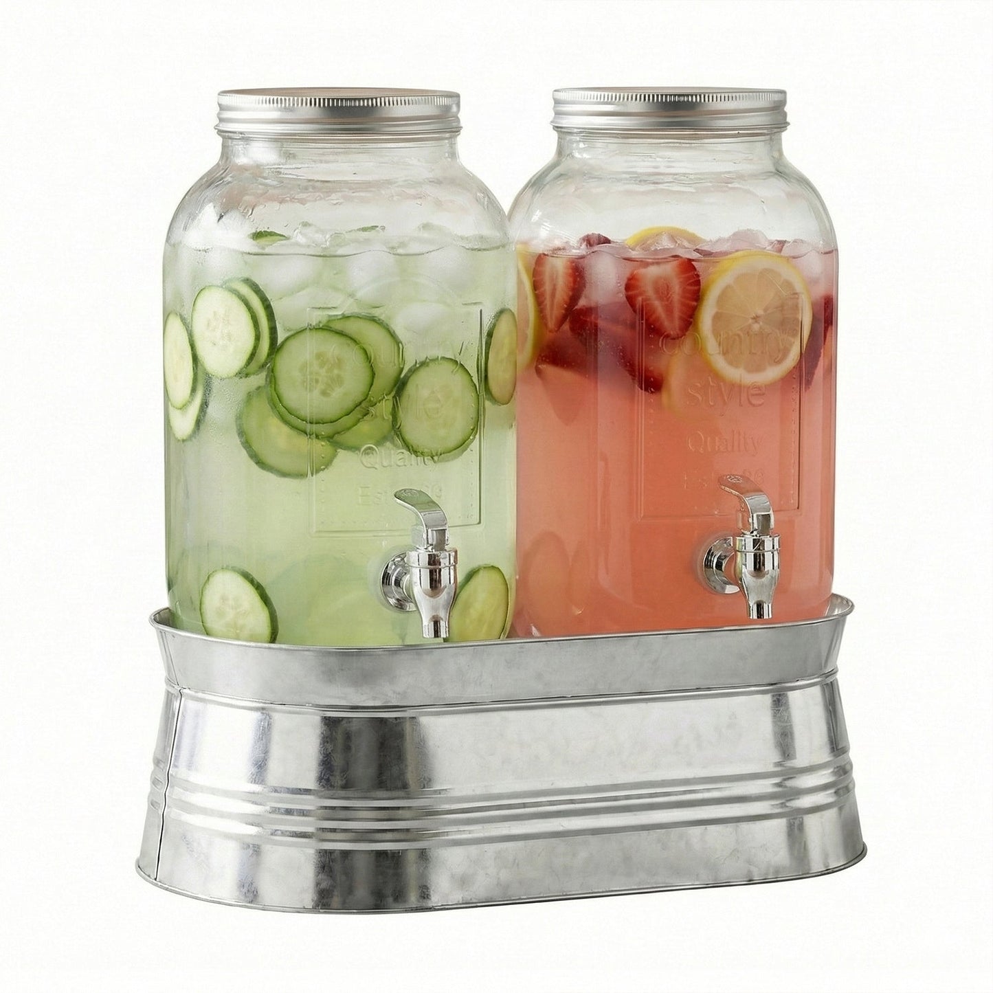 Classic Farmhouse 2-Piece Set Beverage Dispensers 1 Gal Each