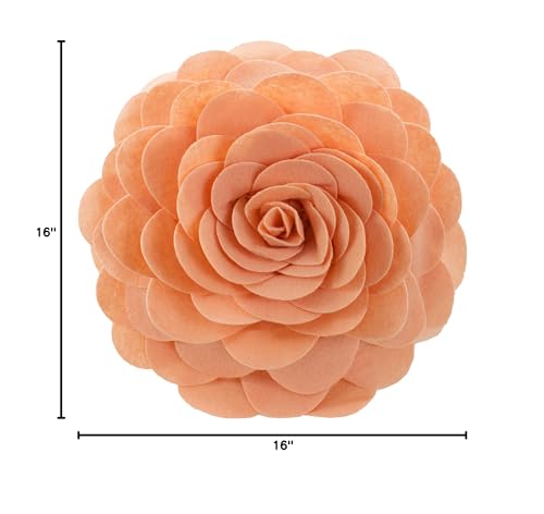 Fennco Styles Eva's Flower Throw Pillow 13" Round - Cute Flower Shaped Decorative Filled Floral Accent Pillow for Home, Couch, Bed, Sofa, Living Room