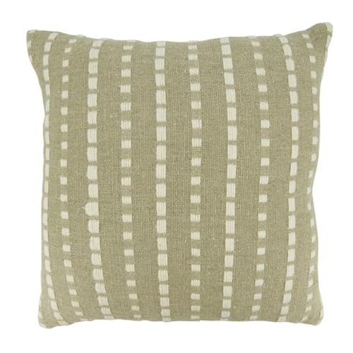 Fennco Styles Stitched Stripe Decorative Throw Pillow Cover 16" W x 24" L - 100% Cotton Woven Modern Rectangular Cushion Case for Home, Couch, Bedroom, Living Room and Office Décor