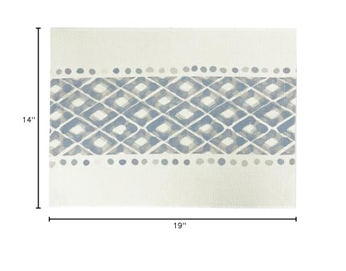 Fennco Styles Diamond Print Braided Cotton Placemats 14" W x 19" L, Set of 4
