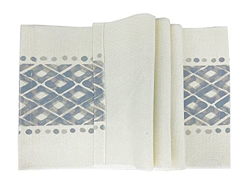 Fennco Styles Diamond Print Braided Cotton Placemats 14" W x 19" L, Set of 4