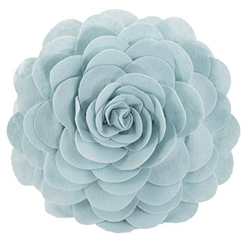 Fennco Styles Eva's Flower Throw Pillow 13" Round - Cute Flower Shaped Decorative Filled Floral Accent Pillow for Home, Couch, Bed, Sofa, Living Room