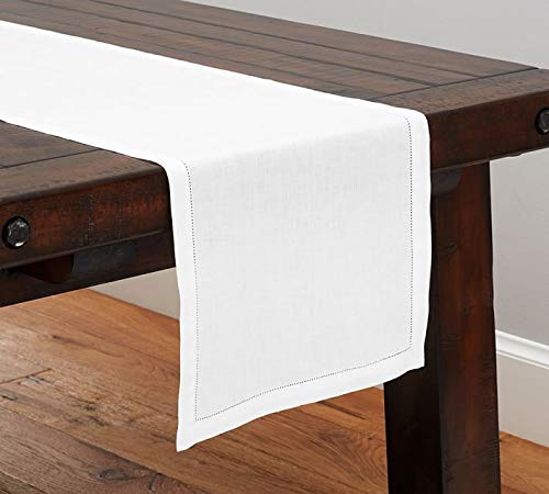 Fennco Styles Handmade Basic Hemstitch Border Linen-Cotton Tablecloth
