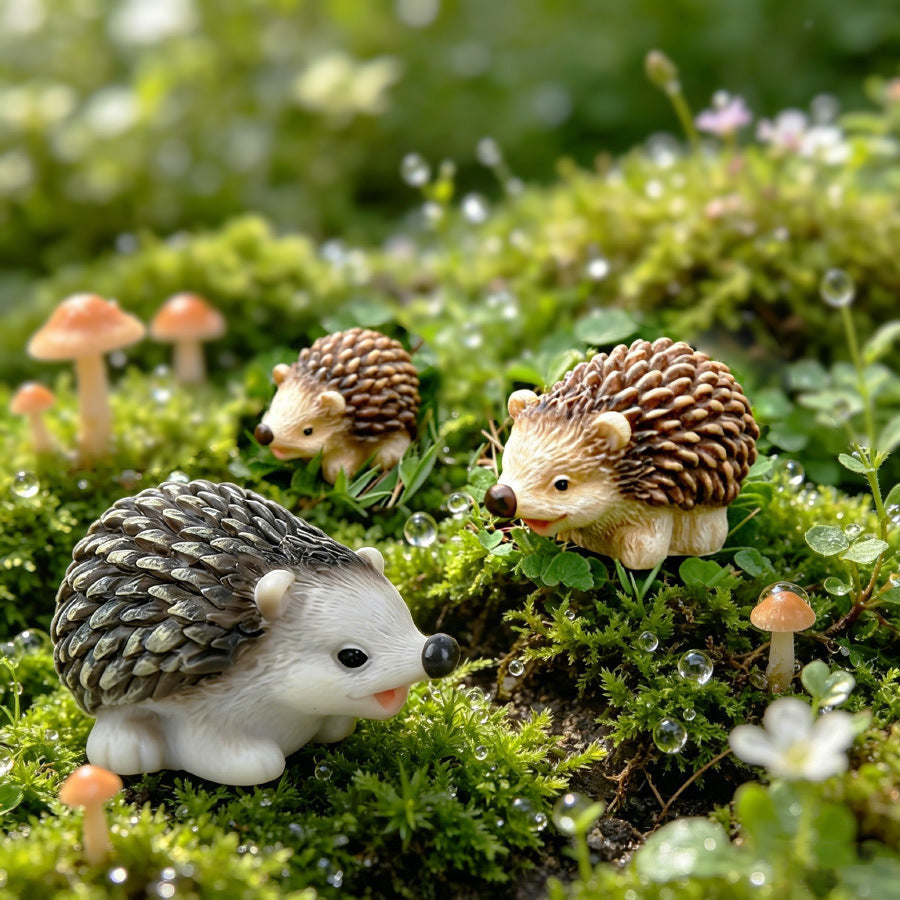 Miniature Hedgehog Figurine for Garden and Home Decoration