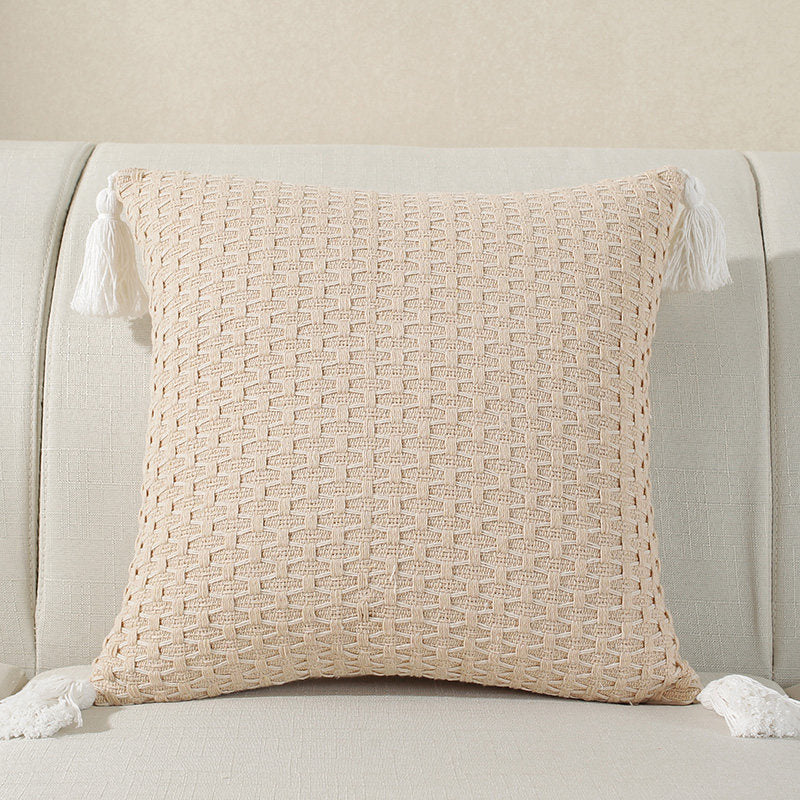 Cotton Linen Decorative Pillow and Lumbar Support Cushion