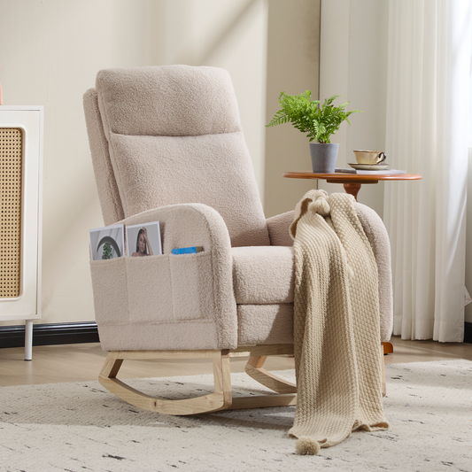 Teddy Upholstered Nursery Glider Rocking Chair with Footrest
