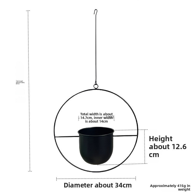 Nordic Iron Hanging Flower Pot for Plants