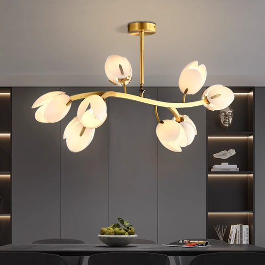 French Nordic Tulip Chandelier Light