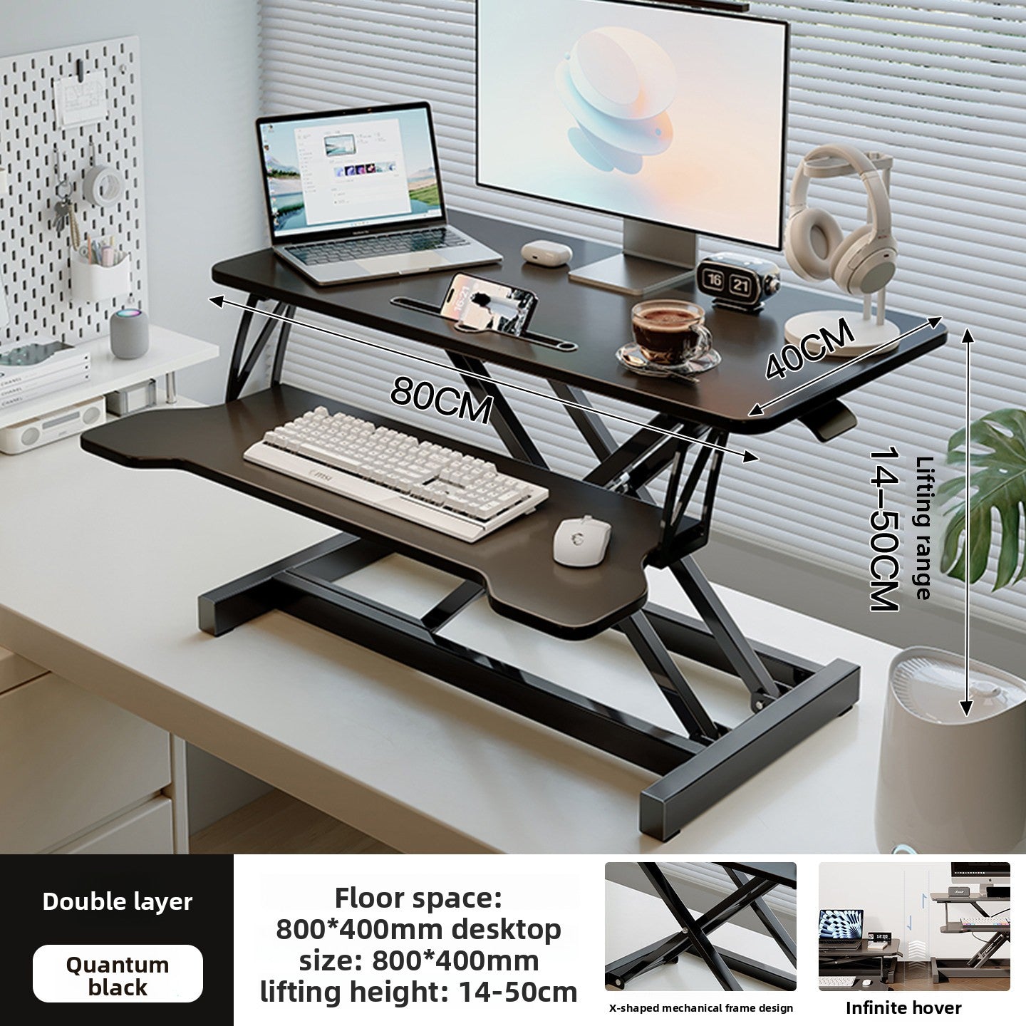 Height Adjustable Desktop Riser Stand