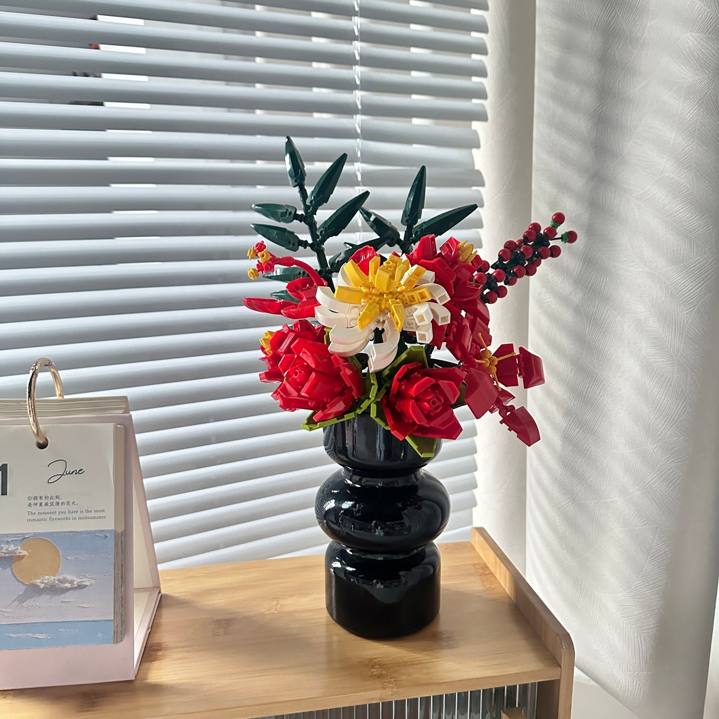 Eternal Flower Building Blocks Set with Vase