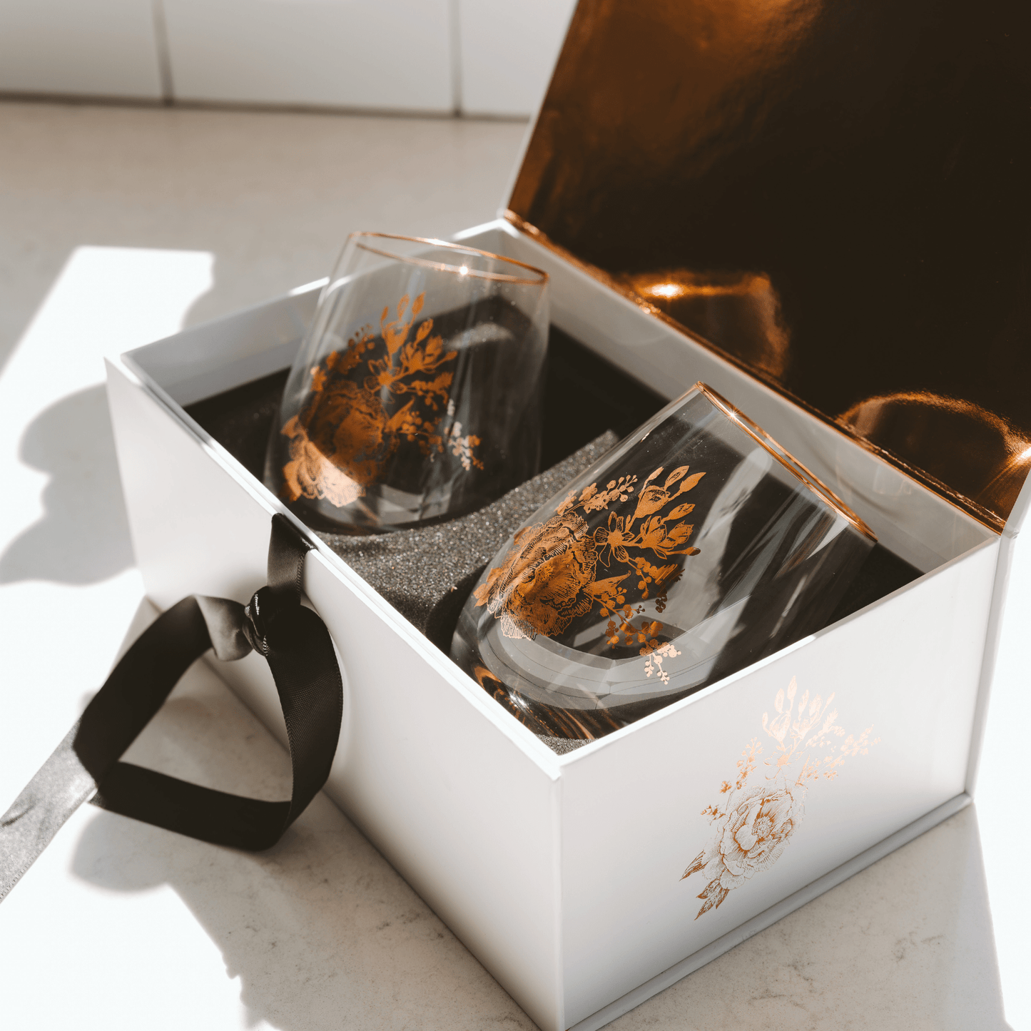 Delft Stemless Wine Glass Box Set
